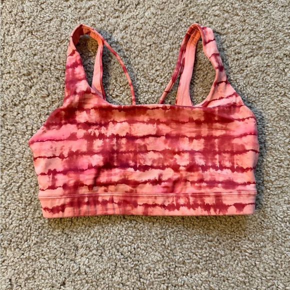 Athleta Pink and Red Tie-Dye Sports Bra - Picture 1 of 4